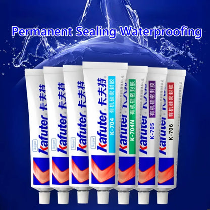 Kafuter K-704 Sigillante Siliconico a Polimerizzazione Neutra, Adesivo Impermeabile RTV per Sigillatura di Vetro, Metallo e Ceramica