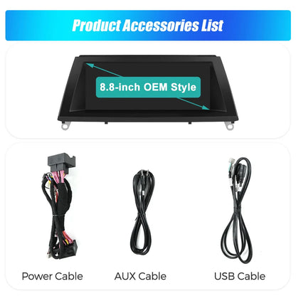 Mekede, autoradio con schermo touchscreen da 8,8 pollici, compatibile con CarPlay wireless e Android Auto, sistema di navigazione GPS, sistema multimediale per auto, sistema operativo Linux, radio per BMW X5 E70 X6 E71 2007-2