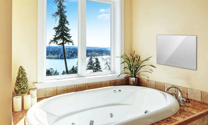 Souria 32' 4K UHD Smart Mirror Android con Schermo Touch Completo, TV LED Impermeabile per Bagno, SPA, Salone, Cucina con Sintonizzatore DTV