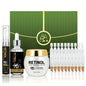 Set regalo da 23 pezzi per uomo con retinolo, idratazione profonda e anti-rughe, adatto per pelli secche e ruvide. Emulsione viso beige chiaro con una texture cremosa, perfetta come regalo di Natale. Trattamento anti-età che