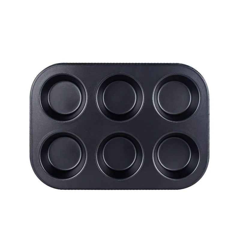 6/12 tazze Quadrato Cupcake Pan Vassoio per muffin Stampo per cupcake Muffin Pan Teglia in acciaio al carbonio Teglia antiaderente Bakeware per forno da cucina
