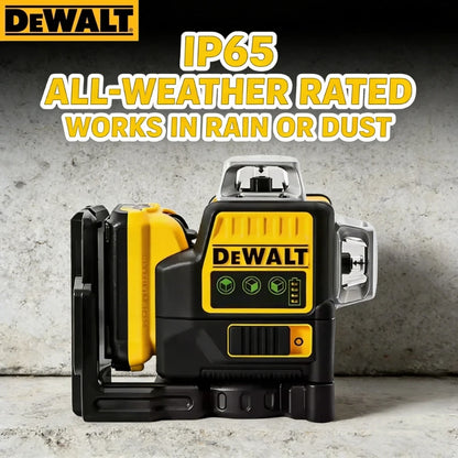 Dewalt DW089LG Livella Laser Verde con Batteria al Litio 12V, 3 Lati 360 Gradi Linee Orizzontali e Verticali Strumento di Misurazione per Esterni