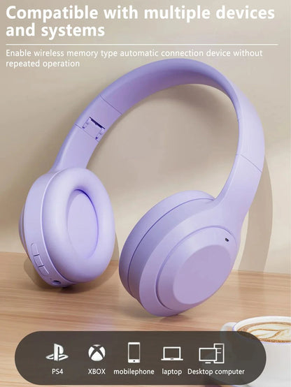Auricolari Bluetooth wireless Lenovo Cuffie wireless pieghevoli per computer Cuffie da gioco con audio stereo Android e iOS