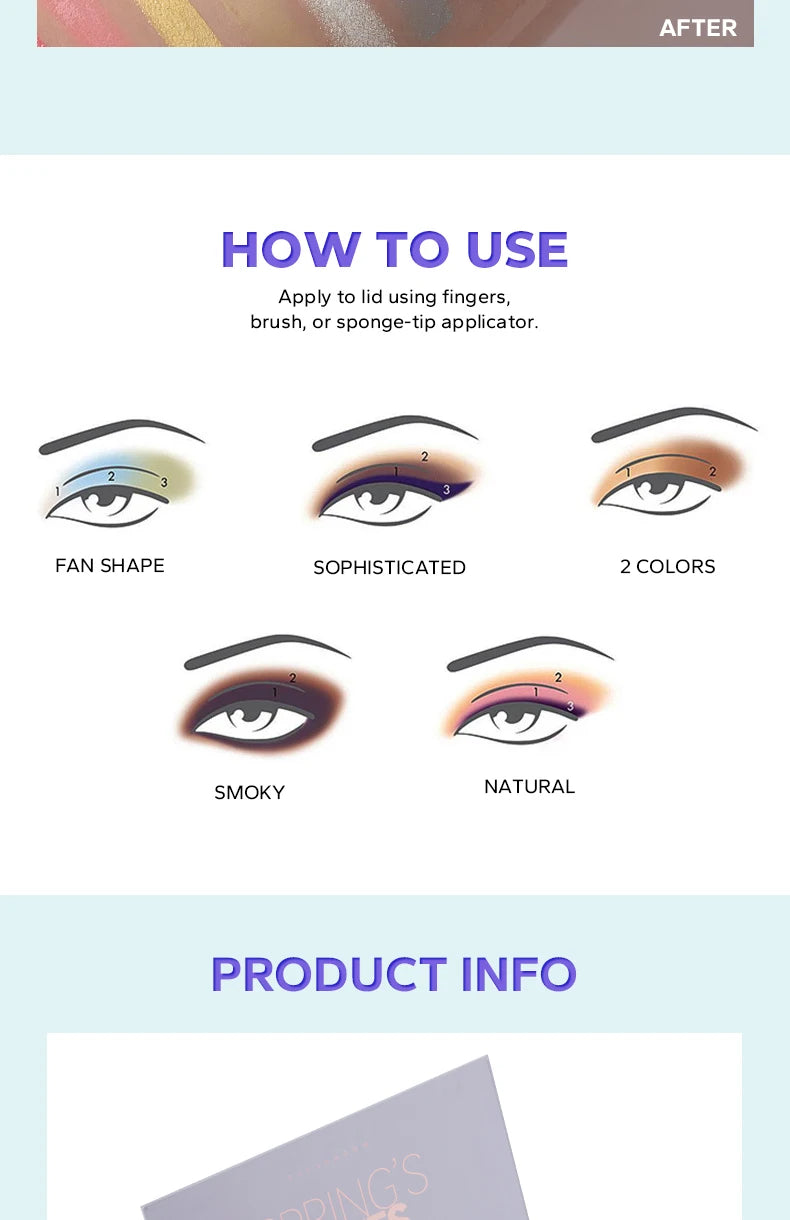Beauty GlazedSpring's Faves BePerfect Beauty Palette di ombretti impermeabili Evidenziatore luccicante e trucco smaltato per contorno occhi