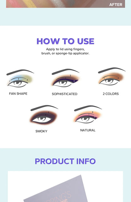 Beauty GlazedSpring's Faves BePerfect Beauty Palette di ombretti impermeabili Evidenziatore luccicante e trucco smaltato per contorno occhi