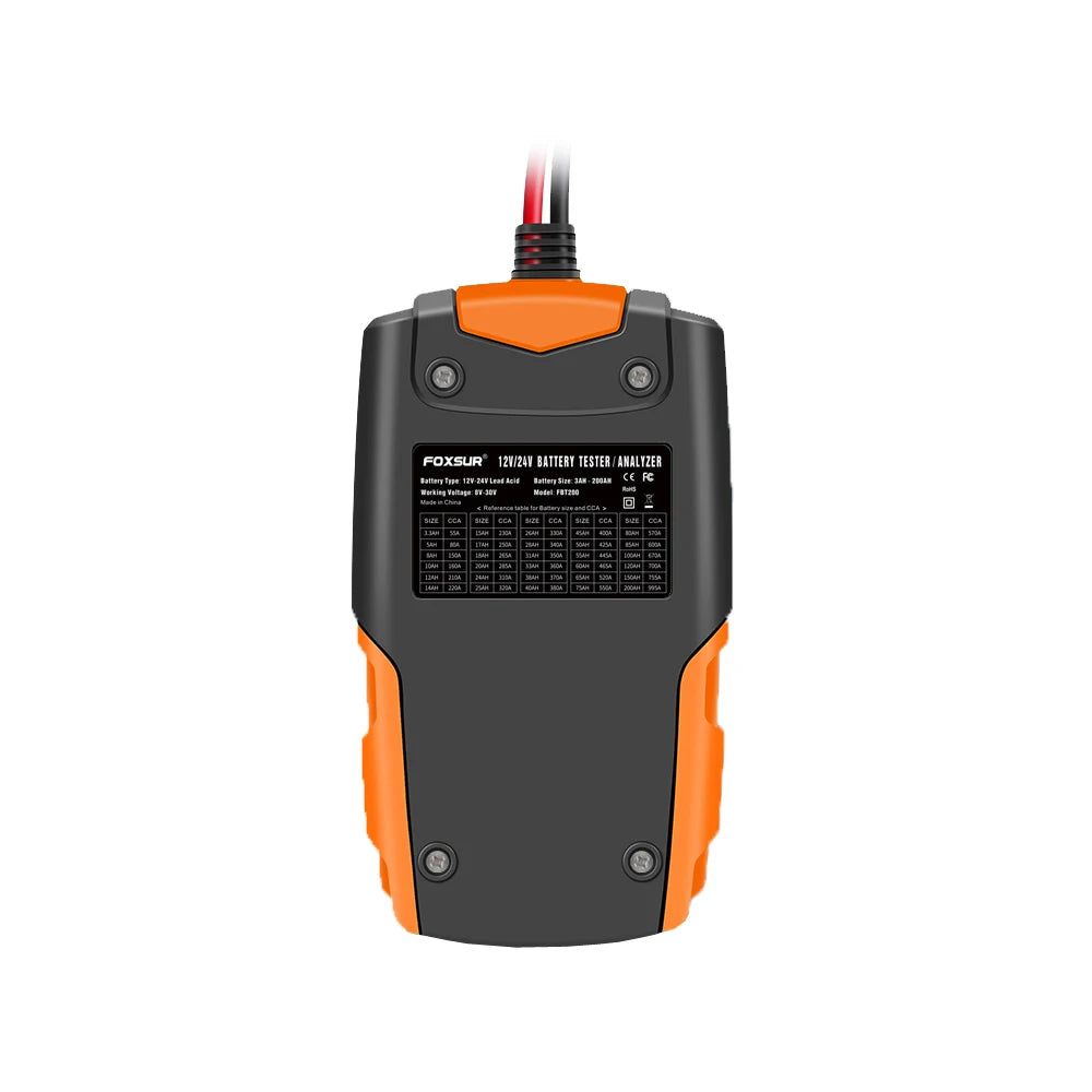 Tester Batteria Auto Podofo 12V 24V LCD Digitale, Analizzatore di Avviamento e Ricarica Veicoli, Strumento di Test per Rilevare Resistenza Interna IR, Tensione, Corrente di Scarica, Capacità, SOH, Durata per Auto, Moto, Cami