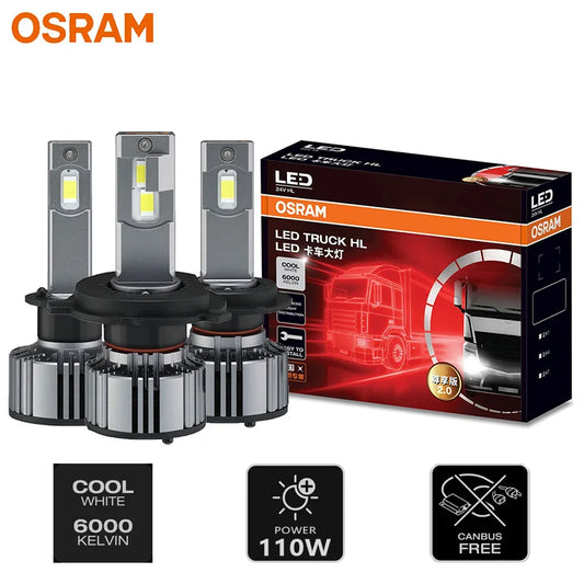 OSRAM 24V LED ZX2.0 Faro per camion H1 H4 H7 110W 8000LM Super Power Light 6000K Bianco freddo Aggiornamento Sostituisci il luminoso fascio alto e basso