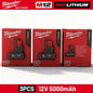 Batteria di ricambio Milwaukee 12V per 6.0Ah XC 48-11-2412 48-11-2440, compatibile con M12 Fuel MLW2553-20 2462-20