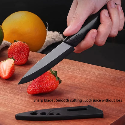 Coltello da cucina 1/3/6 Set di coltelli da cucina Coltello da frutta in acciaio inossidabile da 4 pollici con fodero Coltello da cucina a lama fissa con manico in plastica