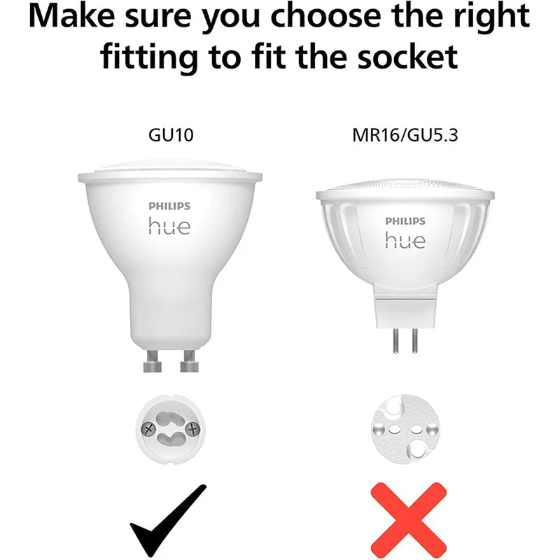 Faretto LED intelligente Philips Hue GU10 4,2 W 220-240 V 400 LM Bianco e colore Ambiance Funziona con Alexa Google Home Bluetooth, 1x