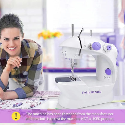 Macchina da cucire elettrica portatile con 12 punti incorporati, mini strumento da cucito domestico per principianti, macchina da cucire da tavolo per riparazioni e progetti fai-da-te domestici