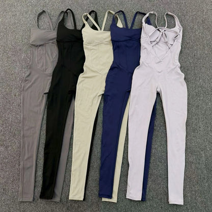 Regolabile Indietro Fitnes Donna Body Corsetto Yoga Set Push Up Palestra Tuta intera Tuta da allenamento Abbigliamento attivo femminile XP274