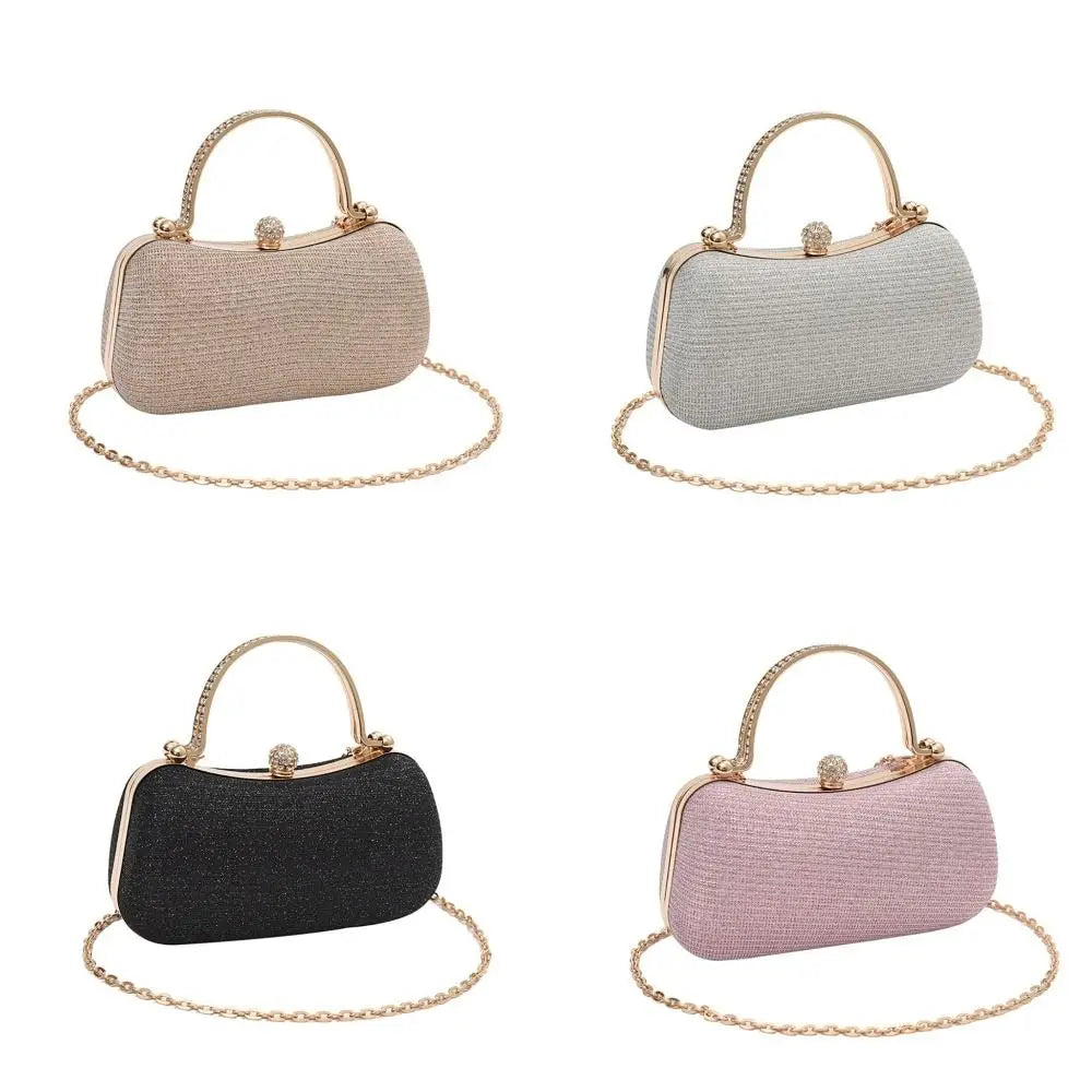 Borsa da sera da donna con perline da sposa Borsa da pranzo Borse a tracolla a catena Elegante pochette con strass Borsa da sera a forma di uovo