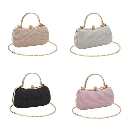 Borsa da sera da donna con perline da sposa Borsa da pranzo Borse a tracolla a catena Elegante pochette con strass Borsa da sera a forma di uovo