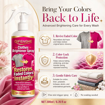 QIFENGHE Spray Lucidante per Vestiti, Rinnovatore del Colore per Indumenti Sbiaditi, Anti-Sbiadimento, 200ml
