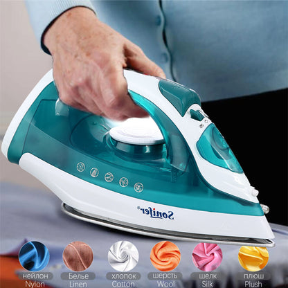 Ferro da stiro elettrico portatile Mini ferro da stiro a vapore per indumenti per ferro da stiro Ferro da stiro con piastra in ceramica regolabile per stirare Sonifer
