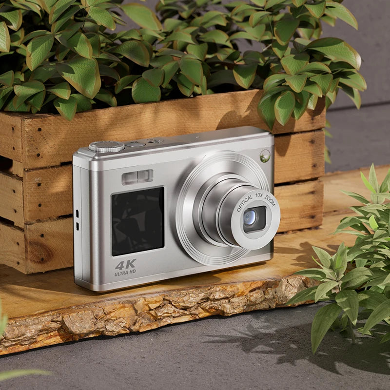 Fotocamera digitale 4K con doppio schermo, obiettivo telescopico, zoom ottico 16x ad alta definizione, fotocamera impermeabile, ideale per selfie, per migliorare l’aspetto, per uso domestico, modello C23.