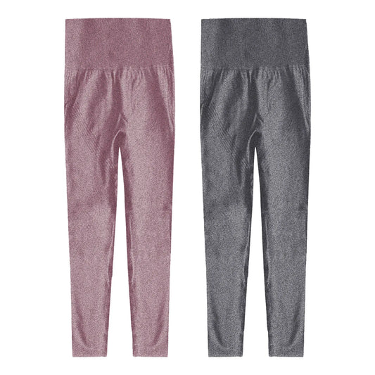 Leggings Modellanti Anti-Cellulite 2 Pezzi, Compressione 3D, Vita Alta, Senza Cuciture, Push-Up, Opachi, Pantaloni Sportivi per Yoga e Fitness