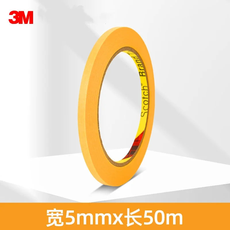Nastro Adesivo 3M 244 Senza Tracce, Strappabile a Mano, per Verniciatura Auto, Modellismo, Arte, Studenti, Adesivo Monofacciale Resistente alle Alte Temperature