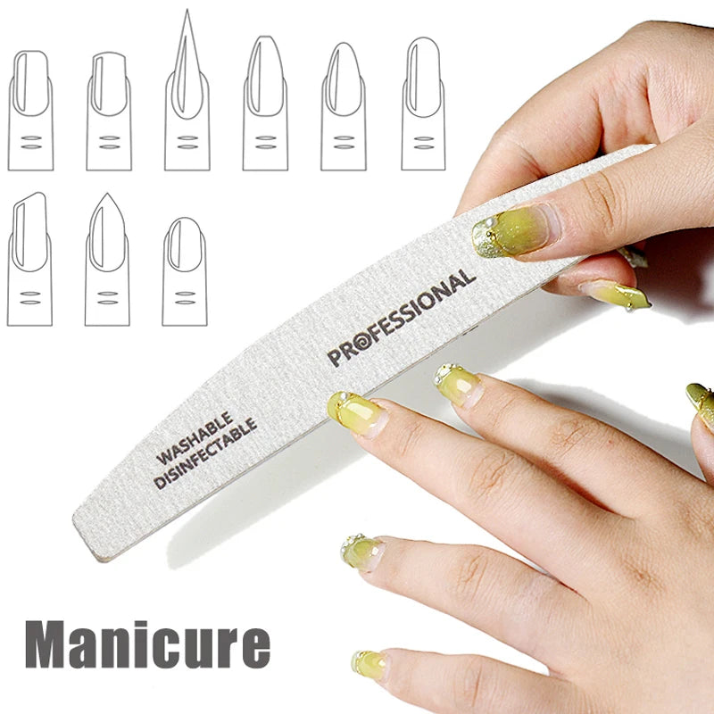 50/100 Pz Lime per unghie professionali in legno 180/240 Buffer 100/180 Grigio Barca Legno Carta vetrata Blocco Gel Lucidatore Levigatura Lime per unghie
