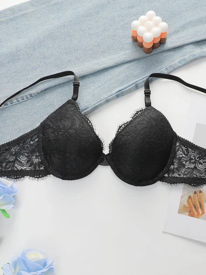 Reggiseno push up in due pezzi da donna in pizzo semplice e sexy di alta qualità A3107