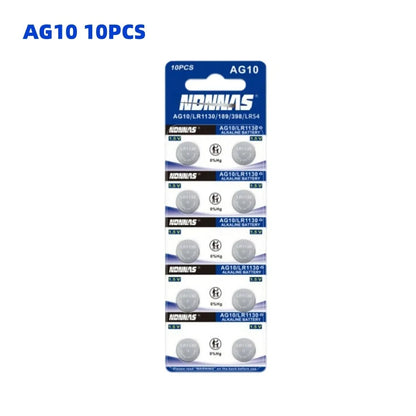 Batteria a bottone AG10 LR1130 LR 1130 SR1130 389A LR54 L1131 per batterie alcaline, orologi, apparecchi acustici, torce, calendari, giocattoli 1.55V