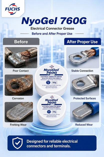 NyoGel 760G Grasso per Connettori Elettrici, Lubrificante Dielettrico Anticorrosione per Terminali di Cablaggio Automobilistico e Spine per Sensori 20g 50g