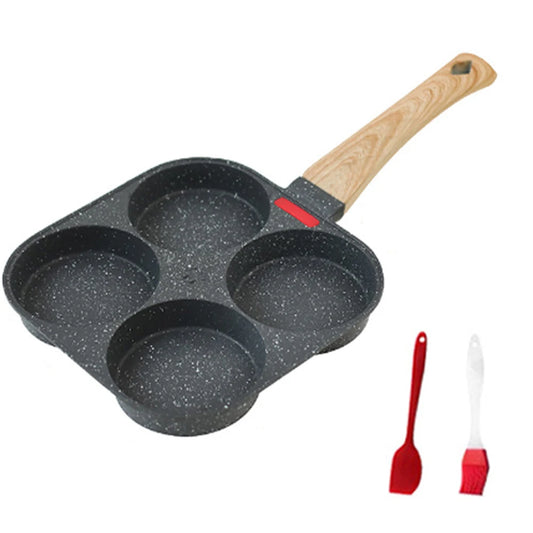 Mini padella antiaderente, padella compatta per uova e omelette, padella portatile per pancake per la colazione, piccolo utensile da cucina antiaderente, mini padella nera salvaspazio facile da riporre per la cucina domestica