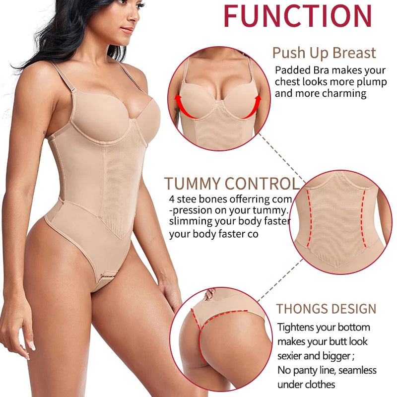 Perizoma Body Shapewear Donna Full Body Shaper Vita Trainer Ossa d'acciaio Pancia Controllo Biancheria intima Pancia piatta Sottoseno Corsetto
