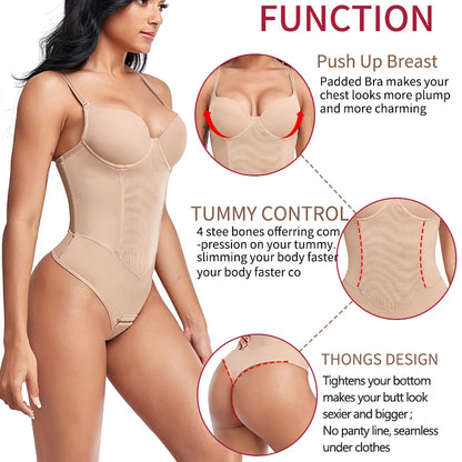 Perizoma Body Shapewear Donna Full Body Shaper Vita Trainer Ossa d'acciaio Pancia Controllo Biancheria intima Pancia piatta Sottoseno Corsetto