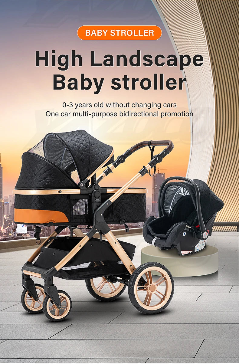 Passeggino 3 in 1 Passeggino multifunzionale Facile da viaggio pieghevole Seggiolino di sicurezza per carrozzina portatile Standard UE Spedizione gratuita