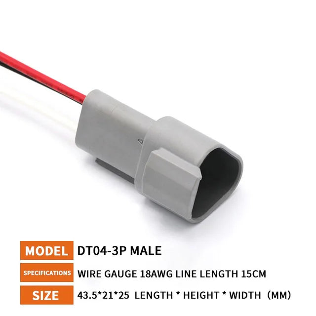 KERE 5/20/100Set DT06 serie 2/3/4/6/8 core12pin connettore elettrico impermeabile presa di corrente con cablaggio da 15cm