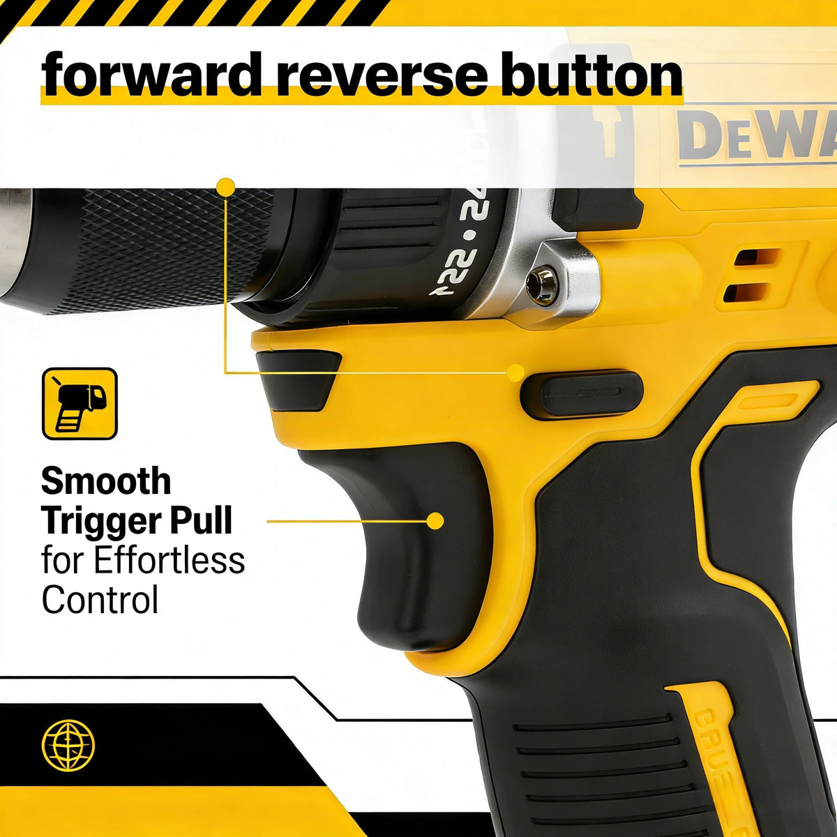 DEWALT DCD805 Trapano a Batteria Brushless 20V: Avvitatore a Impulsi Multifunzione Compatto (Solo Utensile)