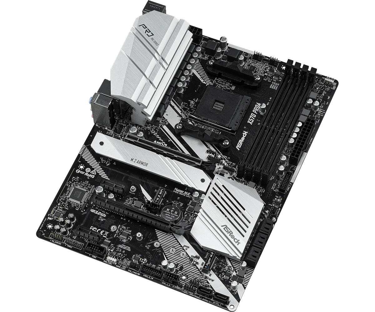 Scheda Madre ASRock X570 PRO4 Socket AM4 PCIe 4.0 M.2 USB3.2 Supporto Ryzen 7 5800X 5600X 3700X DDR4 ATX per Gaming