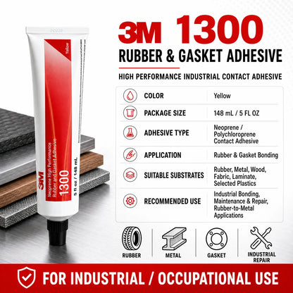 Adesivo Professionale 3M 1300 per Guarnizioni in Neoprene, Colla a Contatto ad Alta Resistenza per Riparazioni Automobilistiche e Industriali