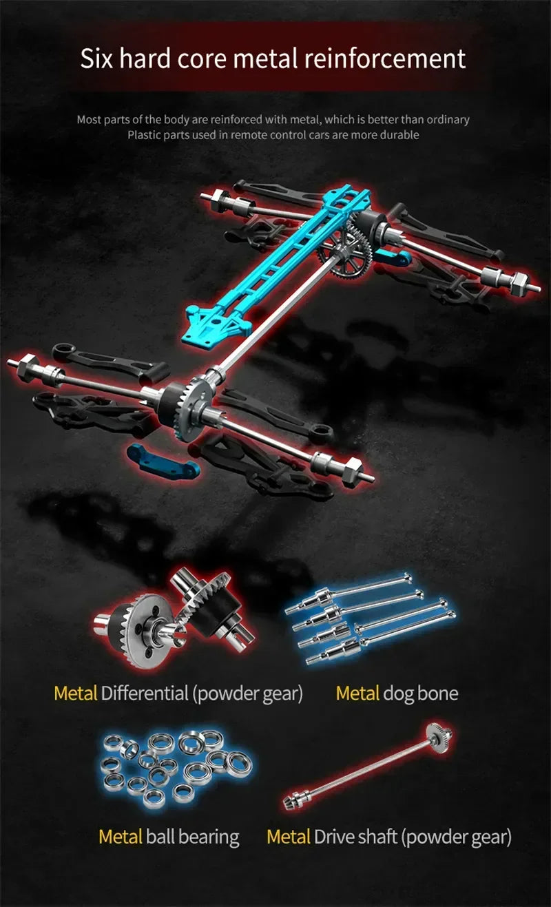 16103PRO 1:16 4WD Auto RC con LED 2.4G Auto telecomandate 70KM/H Drift ad alta velocità Monster Truck per bambini VS WLtoys 144001   Giocattoli