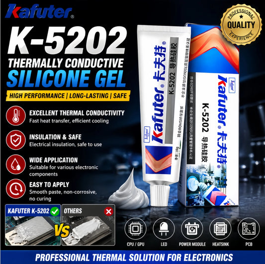 Pasta Termica Kafuter K-5202 K-5203K K-5204K K-5205 per CPU GPU, Grasso Siliconico per Dissipatore di Calore LED e Chip IC