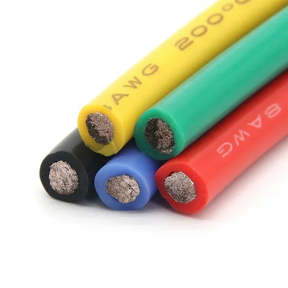 Cavo in silicone morbido da 1/5/10 m 26 24 22 20 18 16 14 12 10 8 6 4 2AWG Batteria per auto Cablaggio automobilistico Cavi elettrici resistenti al calore