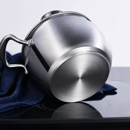Pentola Profonda in Acciaio Inox con Doppio Manico e Coperchio, Pentola per Zuppa Antiaderente 18/20/22/24cm ‌   Utensili da Cucina e Strumenti per Cucinare