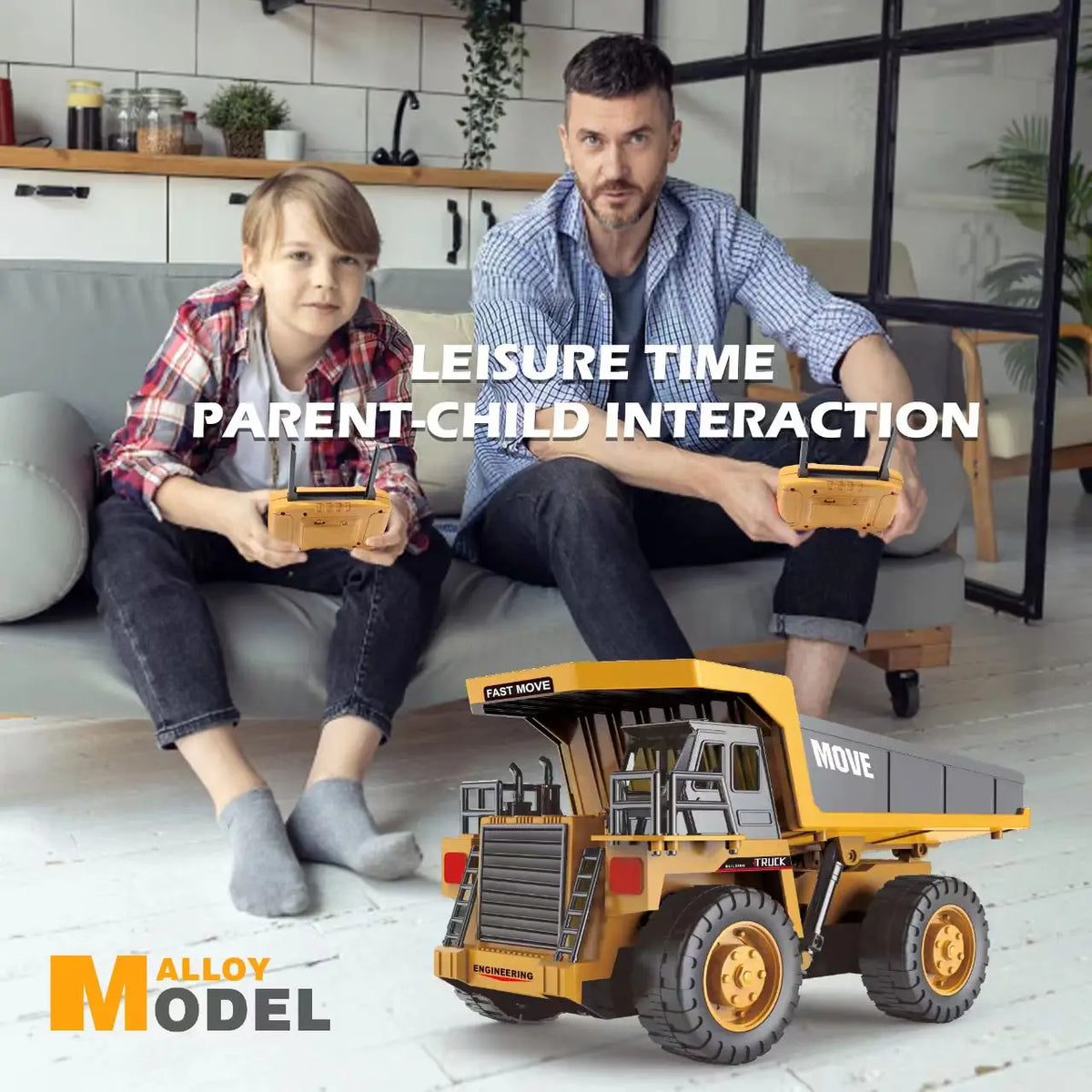 ZWN 1/16 1/20 Escavatore telecomandato Autocarro con cassone ribaltabile Modello RC Auto giocattolo Simulazione professionale in lega Veicolo da costruzione per bambini