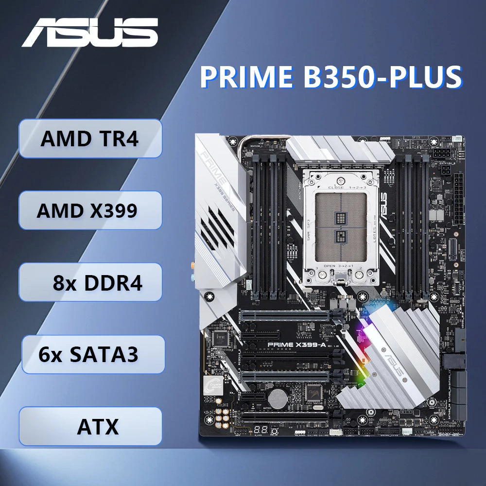Scheda madre ASUS PRIME X399-A AMD X399 Socket TR4 DDR4 128GB M.2 U.2 EATX 4×PCI-E X16 supporta Ryzen 1950X 2970WX 2990WX 1920X