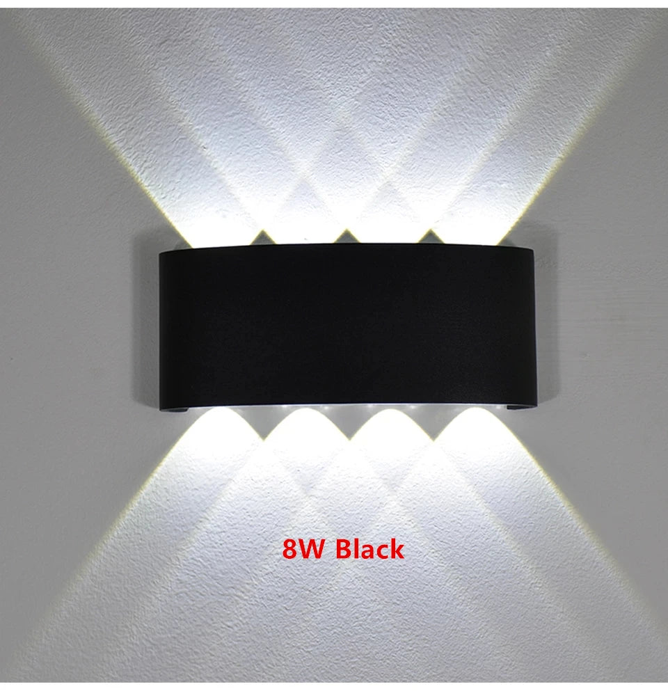 Lampada da parete a LED IP65 AC86-265V/DC12V-24V Illuminazione da giardino impermeabile per esterni Lampada da parete per scale per camera da letto interna in alluminio