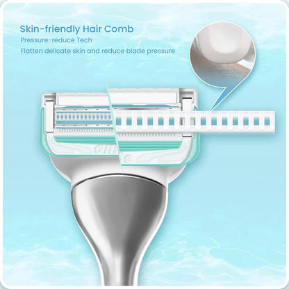 Gillette Venus Rasoio per toelettatura intima per donne Peli e pelle pubbliche con depilazione con barra di irritazione brevettata
