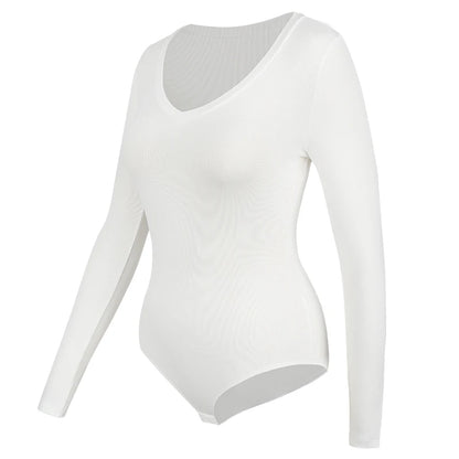 Tuta con scollo a V profondo tuta da donna a maniche lunghe Shapewear Shaper Lady Sexy uscire top abiti per il corpo vestiti caldi femminili autunno inverno