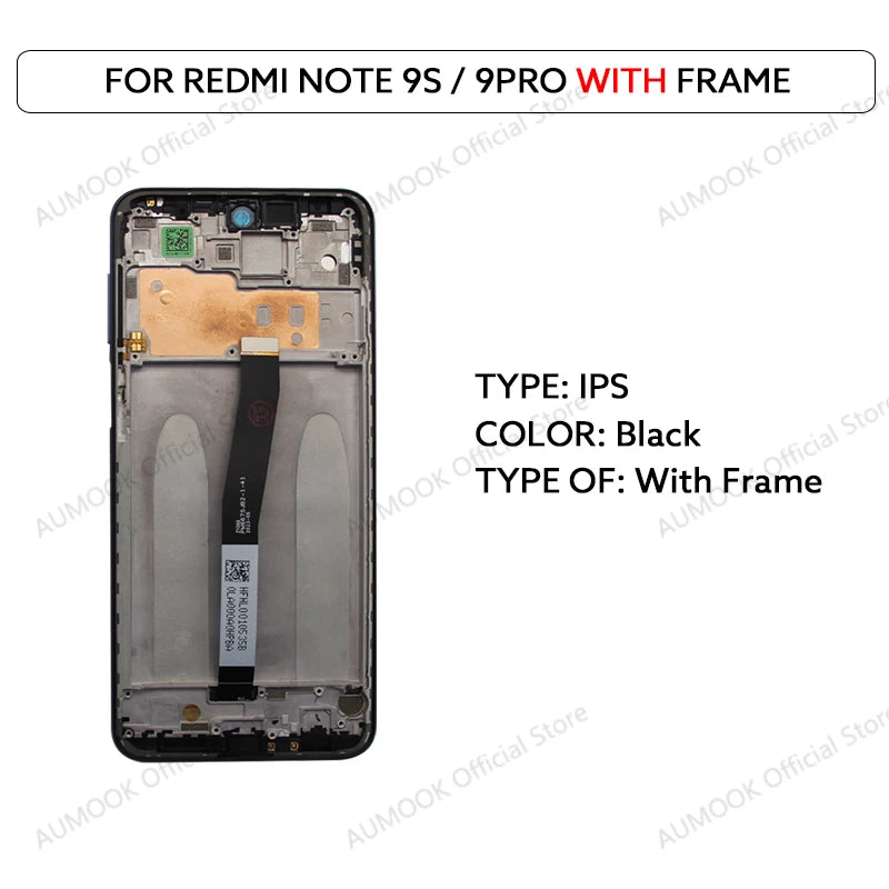 6.67 "Display LCD Per Xiaomi Redmi Nota 9S Nota 9 Pro Touch Screen Digitizer Assembly M2003J6A1G M2003J6B2G Parti di Ricambio
