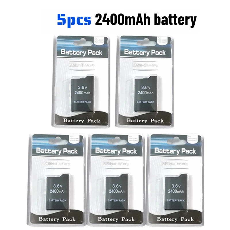 Batteria di Ricambio al Litio 3600/2400mAh per Console di Gioco Portatile PSP2000, Compatibile con PS Lite PSP-2PSP-3004