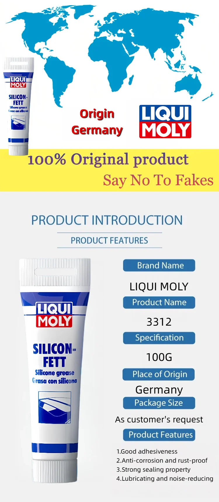 Liqui Moly 3312 Grasso Siliconico 100g, Lubrificante Dielettrico Trasparente per Guide Tettuccio Apribile, Binari Sedili, Cerniere Porte, Guarnizioni in Gomma
