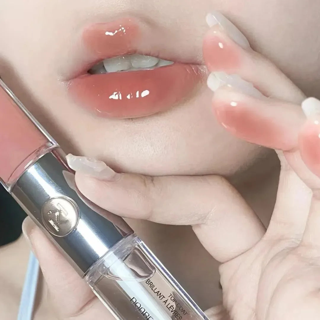 Nuovo Lucidalabbra KIKO a Doppia Punta, Non Trasferibile, Lunga Durata, Effetto Specchio, Labbra Luminose, Rossetto Liquido Impermeabile, Trucco Labbra Nude e Tè al Latte