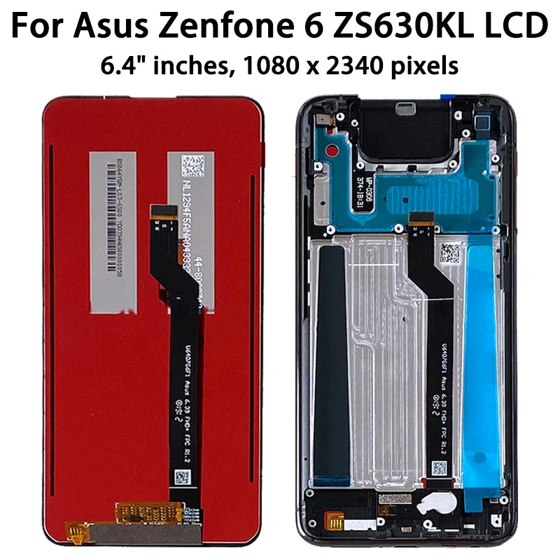 6.4 ''NUOVO Per Asus Zenfone 6 ZS630KL Display LCD Touch Screen Digitizer Assemblea del Sensore Per ASUS_I01WD Zenfone 6z Cornice LCD