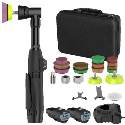 Mini lucidatrice per auto senza fili 12V 2000mAh, macchina per lucidatura di micro-graffi RO/DA, velocità regolabile, 2 batterie